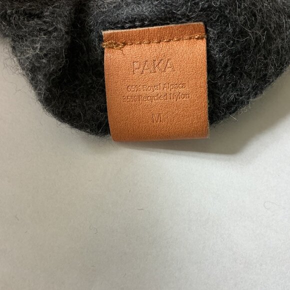 Paka Charcoal Gray Black Royal Alpaca Recycled Nylon The Hoodie Sweater Unisex M - Picture 7 of 7